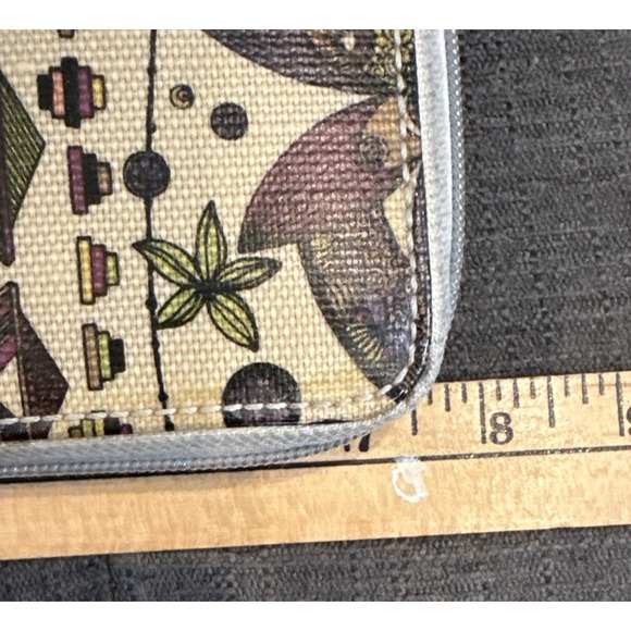 Boho Chic Sakroots Wallet Owl Sunflower Multi Color Clutch Zip Around Wallet - Picture 6 of 9